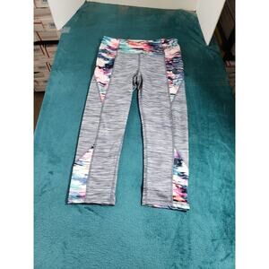 RBX Pants Size Medium Womens Gray Elastic Waist Running Stretch Cropped Tights